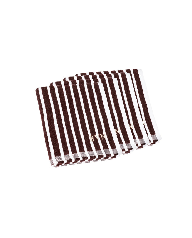 The Hand Towel Set (brown / white)